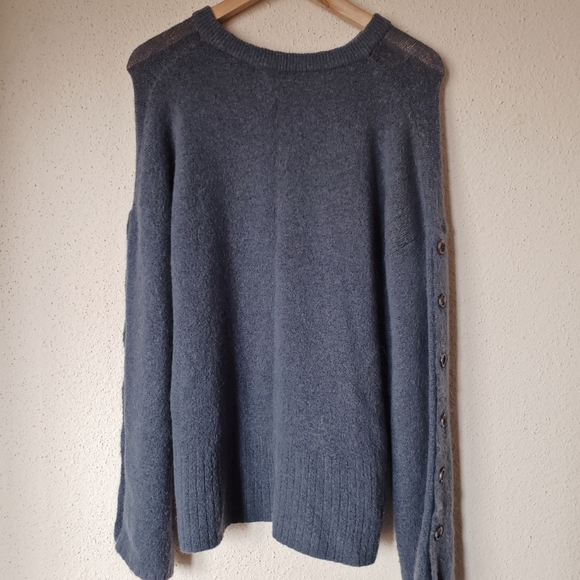 Madewell Button Sleeve Pullover Soft Sweater - Picture 7 of 8